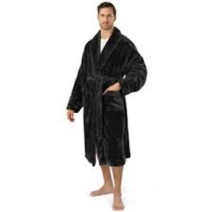 ROCAWEAR Black Plush Robe MENS NWT